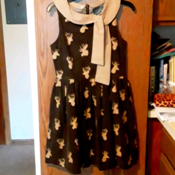 knitted dove Dresses & Skirts - Anthropologie corduroy retro vintage deer dress S